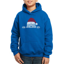 Load image into Gallery viewer, Christmas Peeking Dog - Boy&#39;s Word Art Hooded Sweatshirt