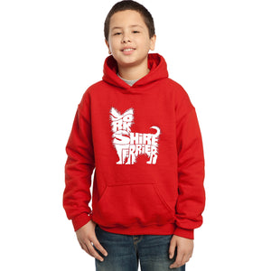 LA Pop Art Boy's Word Art Hooded Sweatshirt - Yorkie