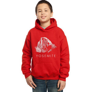 LA Pop Art  Boy's Word Art Hooded Sweatshirt - Yosemite