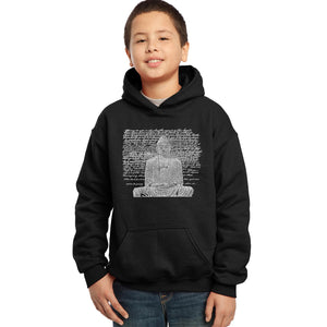 LA Pop Art Boy's Word Art Hooded Sweatshirt - Zen Buddha