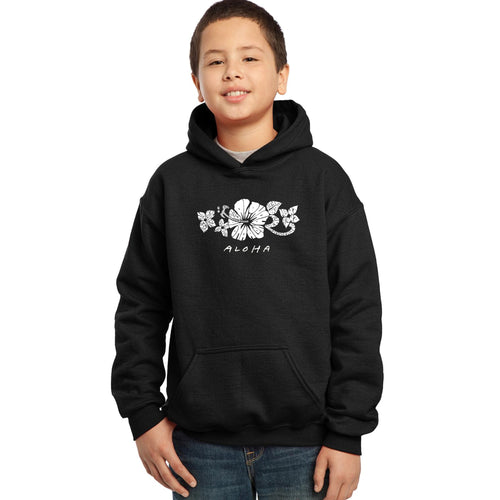 ALOHA - Boy's Word Art Hooded Sweatshirt