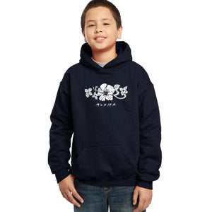 ALOHA - Boy's Word Art Hooded Sweatshirt