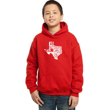 Load image into Gallery viewer, Everything is Bigger in Texas - Boy&#39;s Word Art Hooded Sweatshirt
