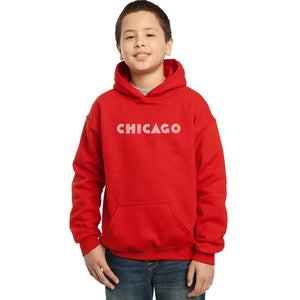 CHICAGO NEIGHBORHOODS - Boy's Word Art Hooded Sweatshirt