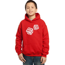 Load image into Gallery viewer, DIFFERENT ROLLS THROWN IN THE GAME OF CRAPS - Boy&#39;s Word Art Hooded Sweatshirt
