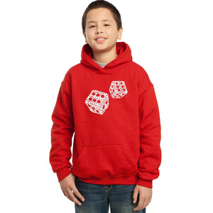DIFFERENT ROLLS THROWN IN THE GAME OF CRAPS - Boy's Word Art Hooded Sweatshirt