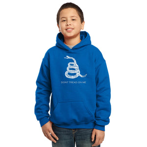 LA Pop Art Boy's Word Art Hooded Sweatshirt - DONT TREAD ON ME