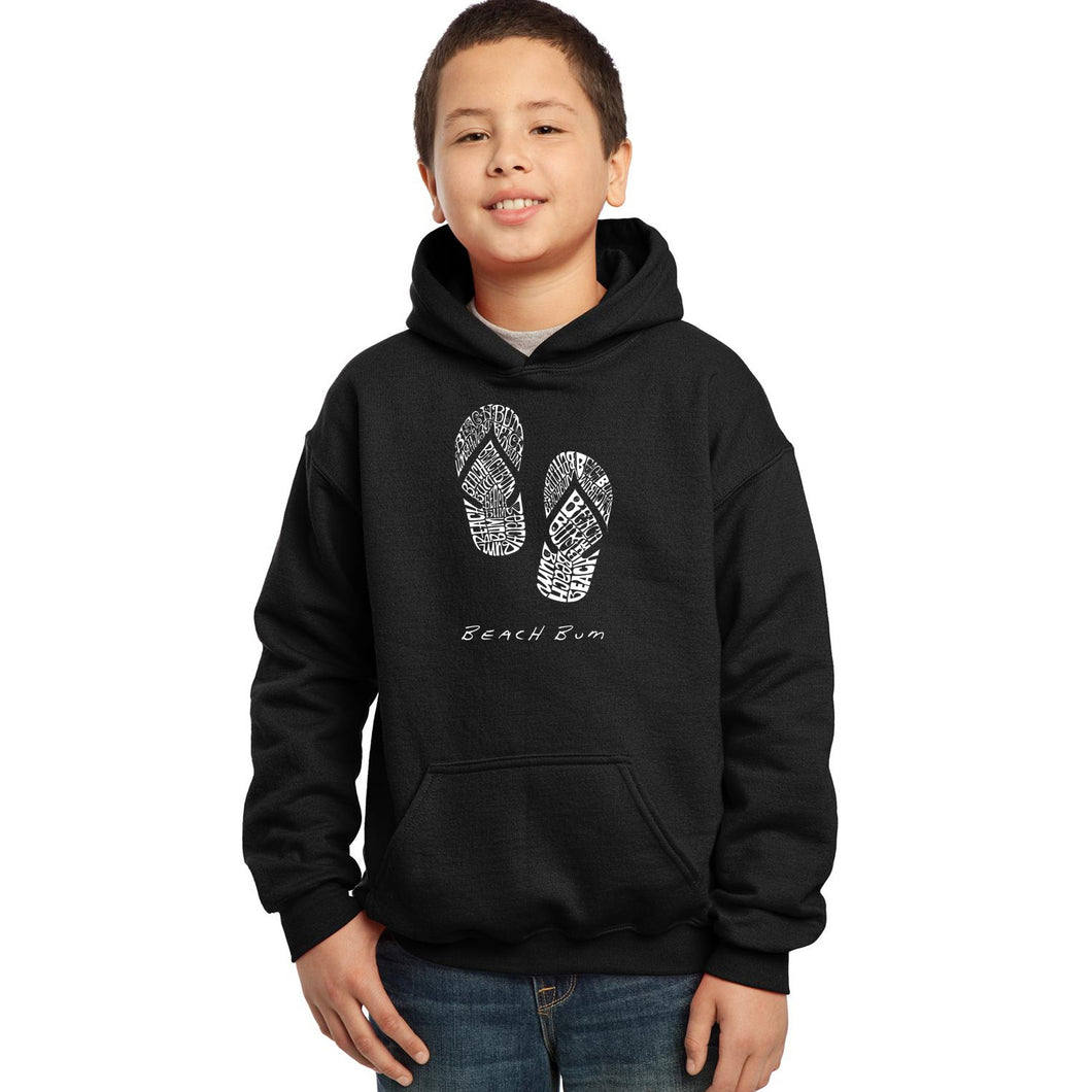 BEACH BUM - Boy's Word Art Hooded Sweatshirt