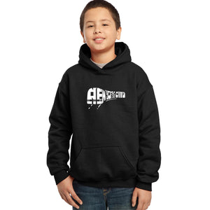 LA Pop Art Boy's Word Art Hooded Sweatshirt - NY SUBWAY