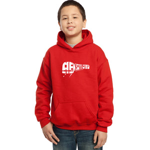 LA Pop Art Boy's Word Art Hooded Sweatshirt - NY SUBWAY