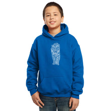 Load image into Gallery viewer, LA Pop Art Boy&#39;s Word Art Hooded Sweatshirt - TIGER