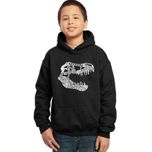 Load image into Gallery viewer, LA Pop Art Boy&#39;s Word Art Hooded Sweatshirt - TREX
