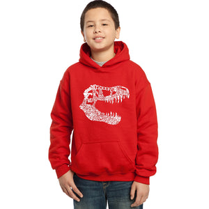 LA Pop Art Boy's Word Art Hooded Sweatshirt - TREX