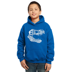 LA Pop Art Boy's Word Art Hooded Sweatshirt - TREX