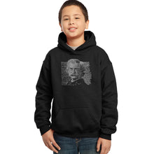 Load image into Gallery viewer, LA Pop Art Boy&#39;s Word Art Hooded Sweatshirt - Mark Twain
