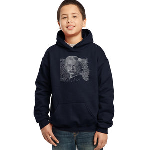 LA Pop Art Boy's Word Art Hooded Sweatshirt - Mark Twain