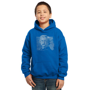 LA Pop Art Boy's Word Art Hooded Sweatshirt - Mark Twain