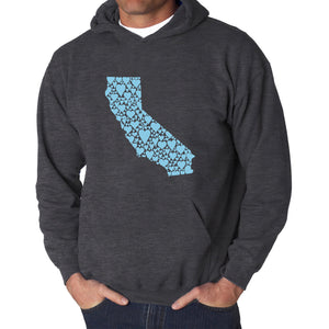 California Hearts  - Men's Word Art Hooded Sweatshirt