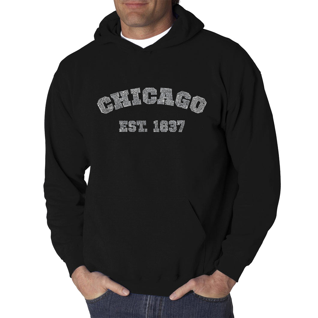 Chicago 1837 - Men's Word Art Hooded Sweatshirt