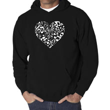 Load image into Gallery viewer, Heart Notes  - Men&#39;s Word Art Hooded Sweatshirt