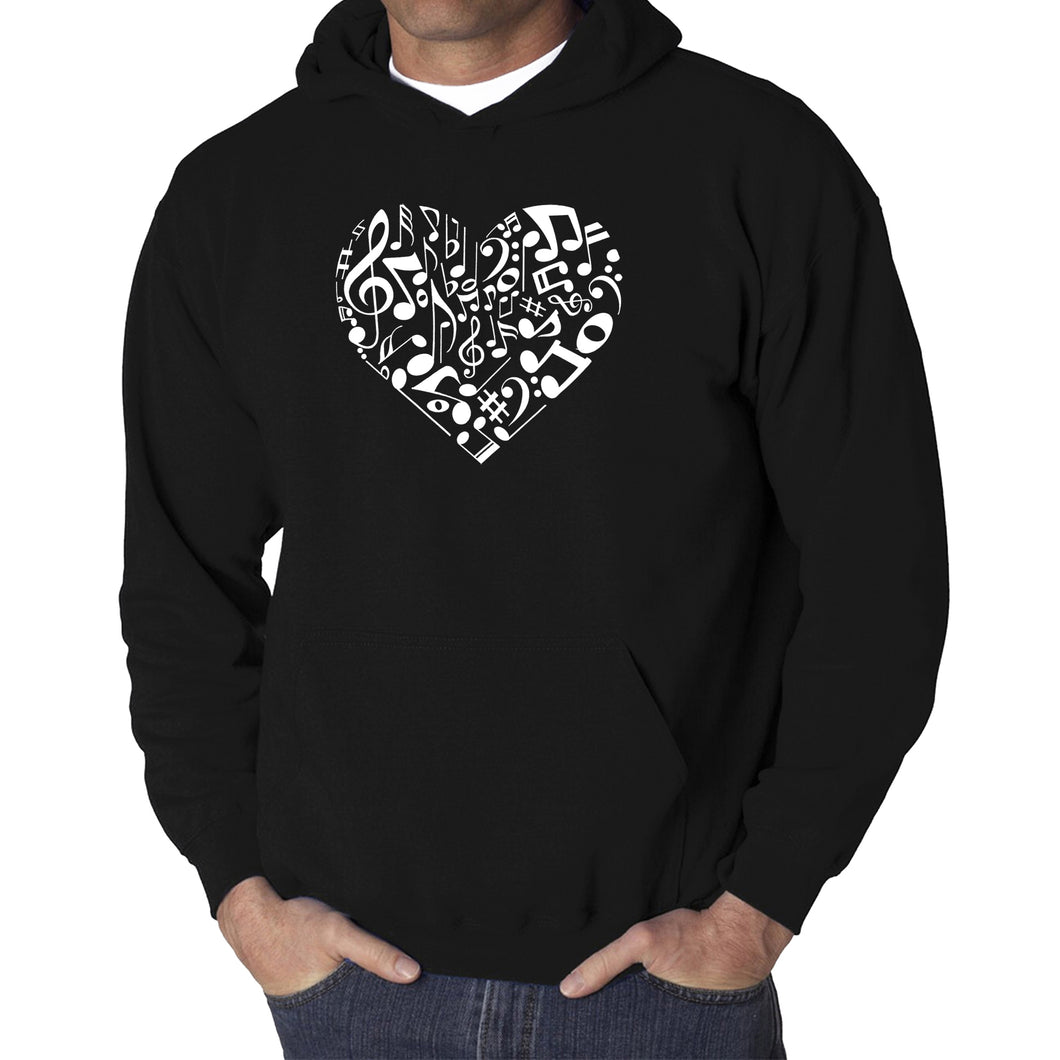 Heart Notes  - Men's Word Art Hooded Sweatshirt