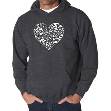 Load image into Gallery viewer, Heart Notes  - Men&#39;s Word Art Hooded Sweatshirt