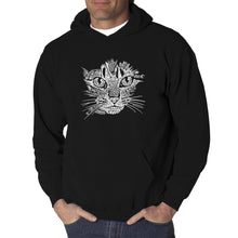 Load image into Gallery viewer, Cat Face - Men&#39;s Word Art Hooded Sweatshirt