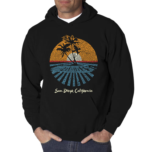 Cities In San Diego - Men's Word Art Hooded Sweatshirt
