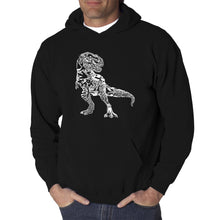 Load image into Gallery viewer, Dino Pics - Men&#39;s Word Art Hooded Sweatshirt