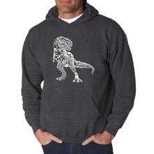 Load image into Gallery viewer, Dino Pics - Men&#39;s Word Art Hooded Sweatshirt