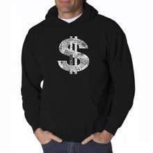 Load image into Gallery viewer, Dollar Sign - Men&#39;s Word Art Hooded Sweatshirt