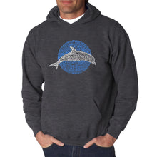 Load image into Gallery viewer, Species of Dolphin - Men&#39;s Word Art Hooded Sweatshirt