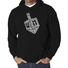 Load image into Gallery viewer, Hanukkah Dreidel - Men&#39;s Word Art Hooded Sweatshirt