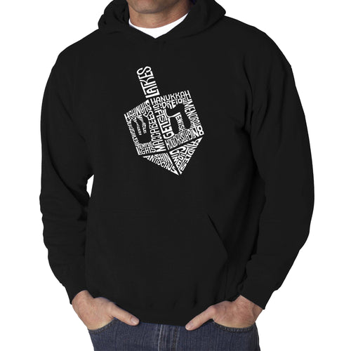 Hanukkah Dreidel - Men's Word Art Hooded Sweatshirt