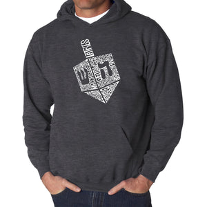 Hanukkah Dreidel - Men's Word Art Hooded Sweatshirt