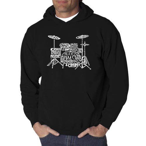 Drums - Men's Word Art Hooded Sweatshirt