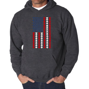 Heart Flag - Men's Word Art Hooded Sweatshirt