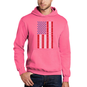 Heart Flag - Men's Word Art Hooded Sweatshirt