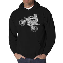 Load image into Gallery viewer, FMX Freestyle Motocross - Men&#39;s Word Art Hooded Sweatshirt