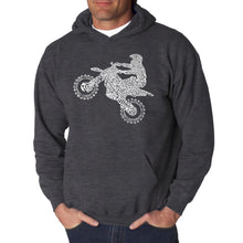 Load image into Gallery viewer, FMX Freestyle Motocross - Men&#39;s Word Art Hooded Sweatshirt