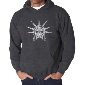 Freedom Skull  - Men's Word Art Hooded Sweatshirt