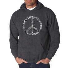 Load image into Gallery viewer, Different Faiths peace sign - Men&#39;s Word Art Hooded Sweatshirt