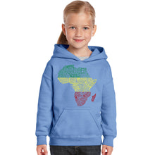 Load image into Gallery viewer, Countries in Africa - Girl&#39;s Word Art Hooded Sweatshirt