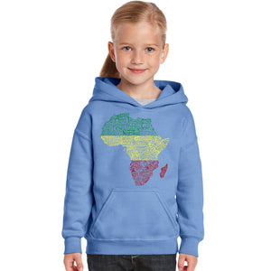 Countries in Africa - Girl's Word Art Hooded Sweatshirt