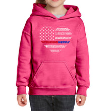 Load image into Gallery viewer, American Woman  - Girl&#39;s Word Art Hooded Sweatshirt