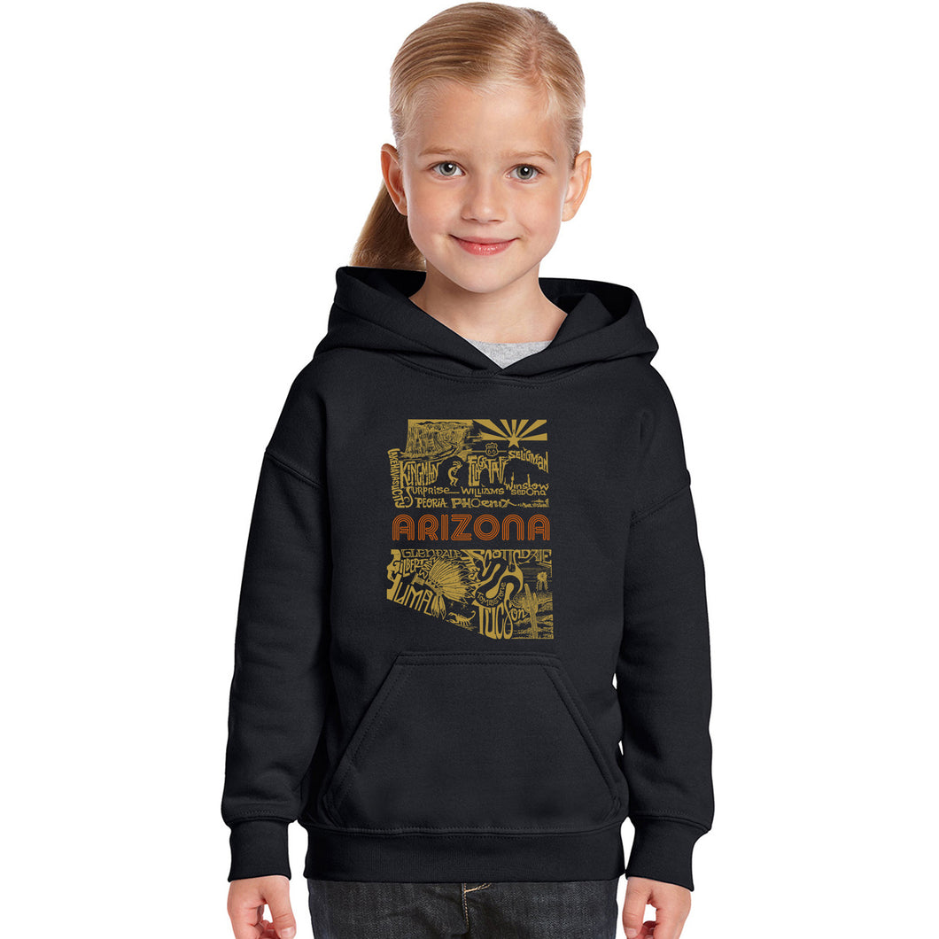 Az Pics - Girl's Word Art Hooded Sweatshirt