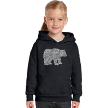 Load image into Gallery viewer, Bear Species - Girl&#39;s Word Art Hooded Sweatshirt