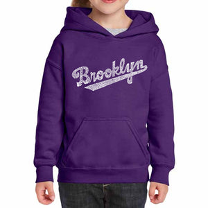 Brooklyn Neighborhoods  - Girl's Word Art Hooded Sweatshirt