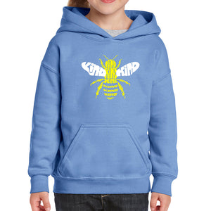Bee Kind  - Girl's Word Art Hooded Sweatshirt