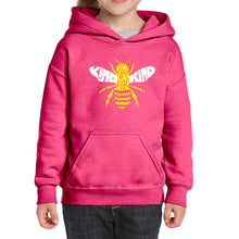 Load image into Gallery viewer, Bee Kind  - Girl&#39;s Word Art Hooded Sweatshirt